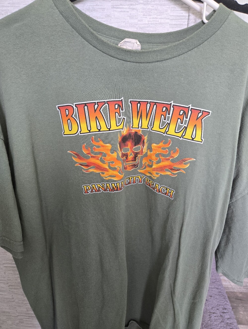 Bike Week Panam City Beach Olive Green Graphic Tee